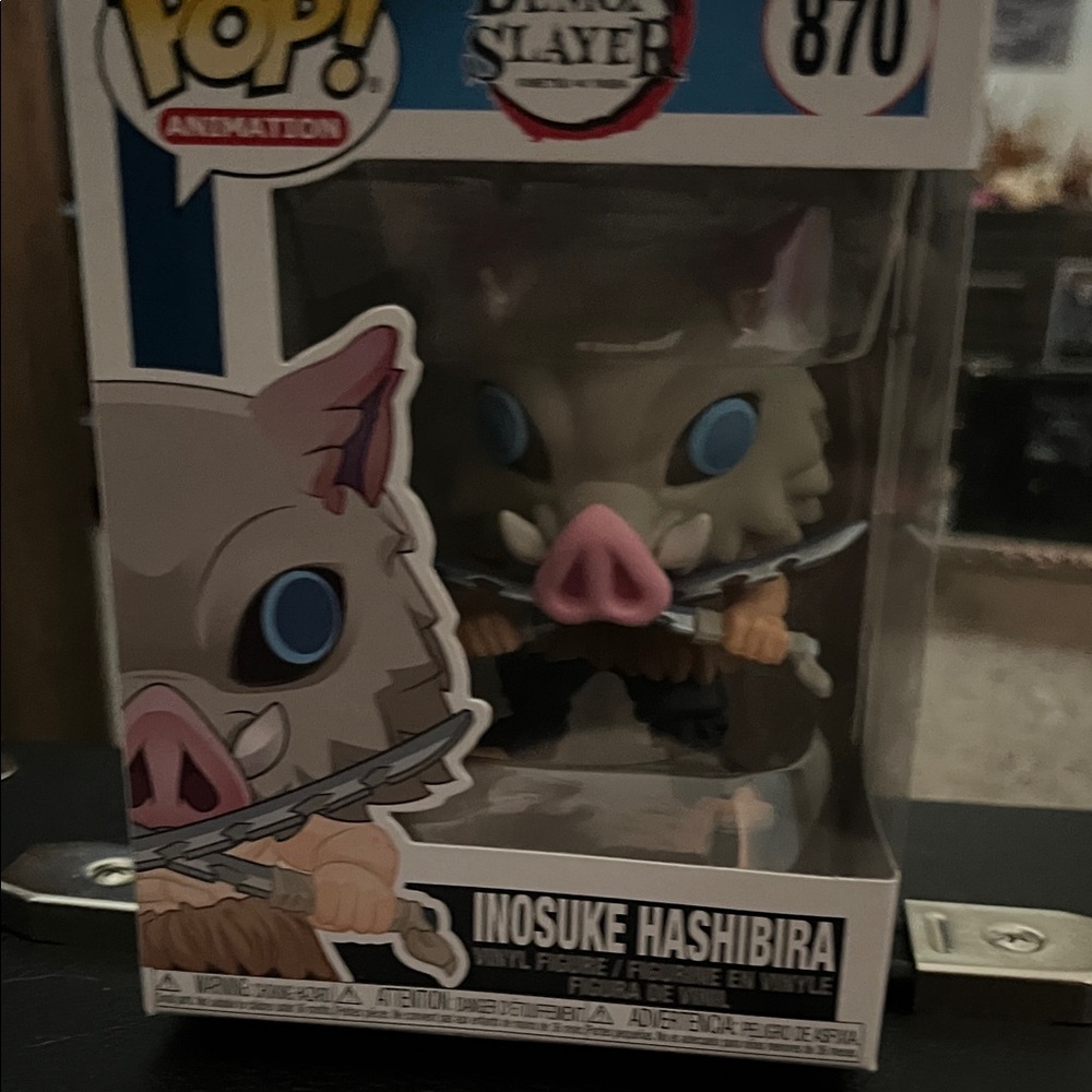 Funko Pop Inosuke Hashibira with Pink and Blue Accents